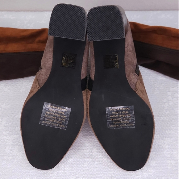 JEFFREY CAMPBELL Finestra OTK Over the Knee Patchwork Heeled Boots - Picture 12 of 13